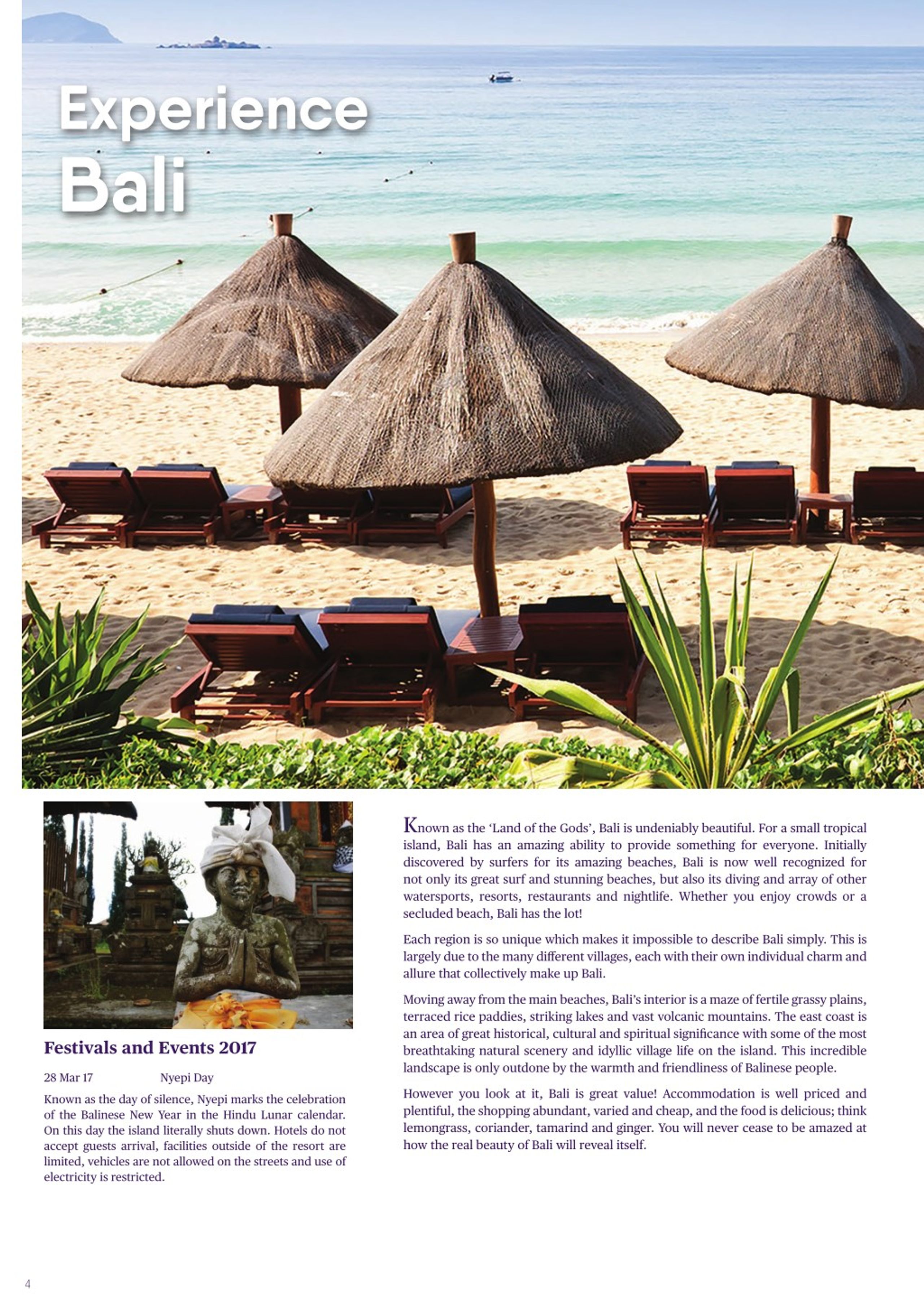 travel brochure for bali