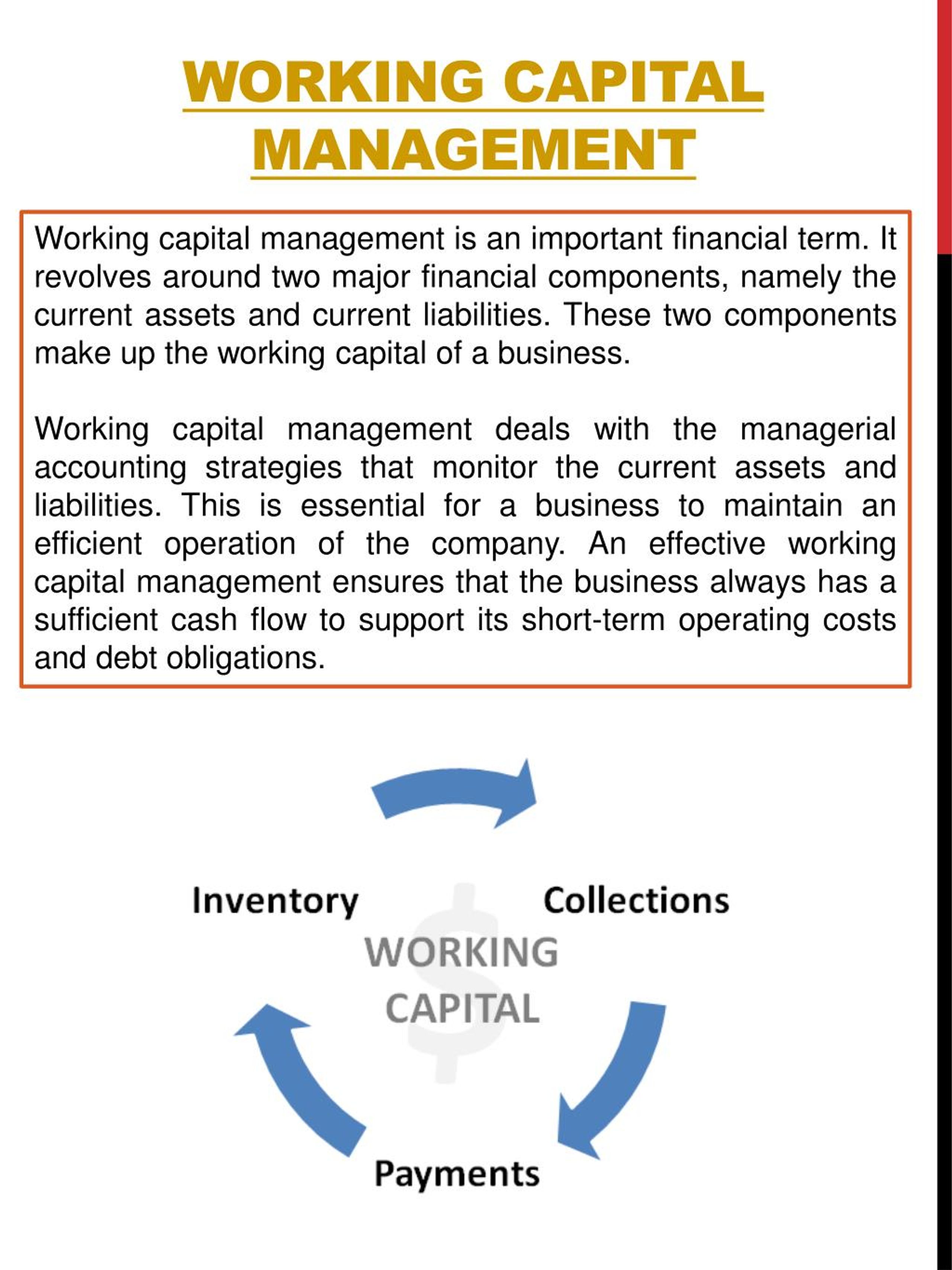 Definition Of Working Capital Management