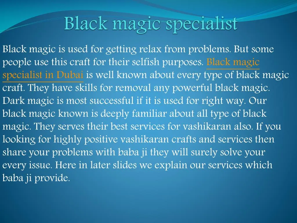 black magic specialist n.