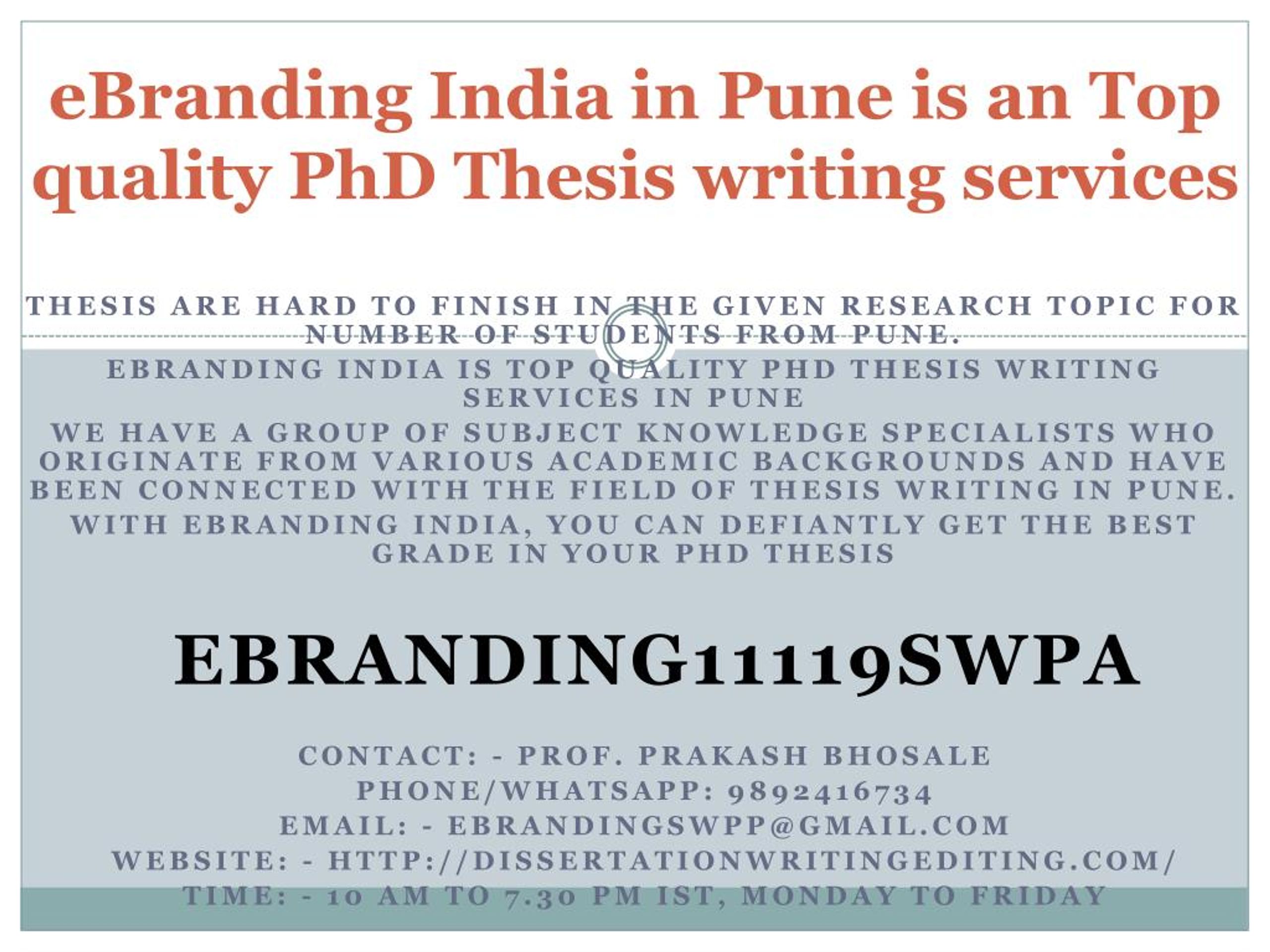 Thesis writing services in pune
