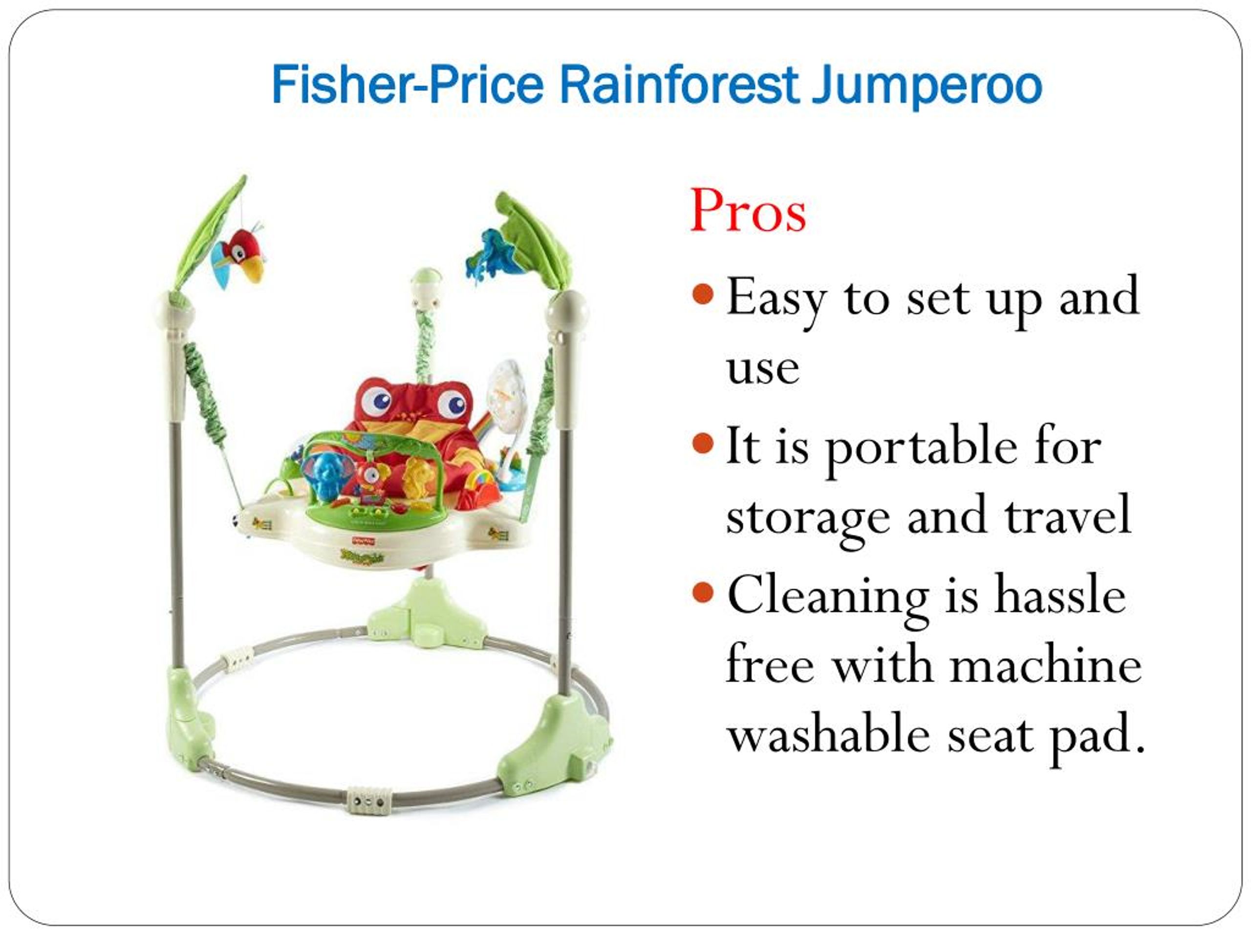 fisher price rainforest jumperoo cleaning instructions