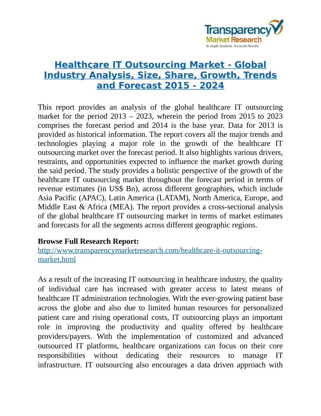 PPT - Healthcare IT Outsourcing Market is expected to reach a valuation ...