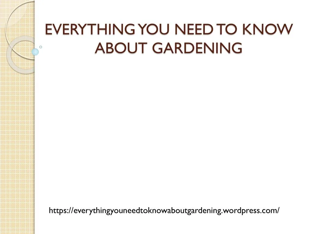 everything you need to know about gardening n.