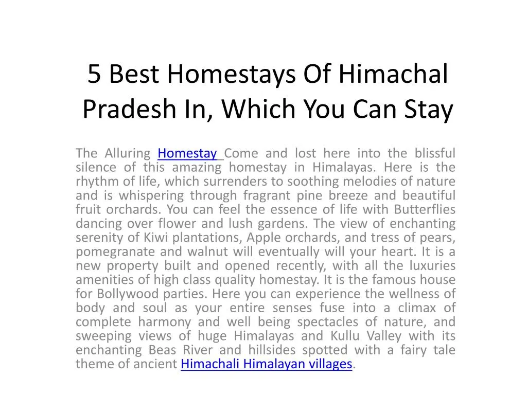 5 best homestays of himachal pradesh in which you can stay n.
