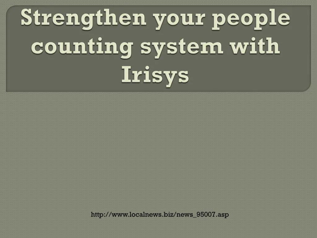 strengthen your people counting system with irisys n.