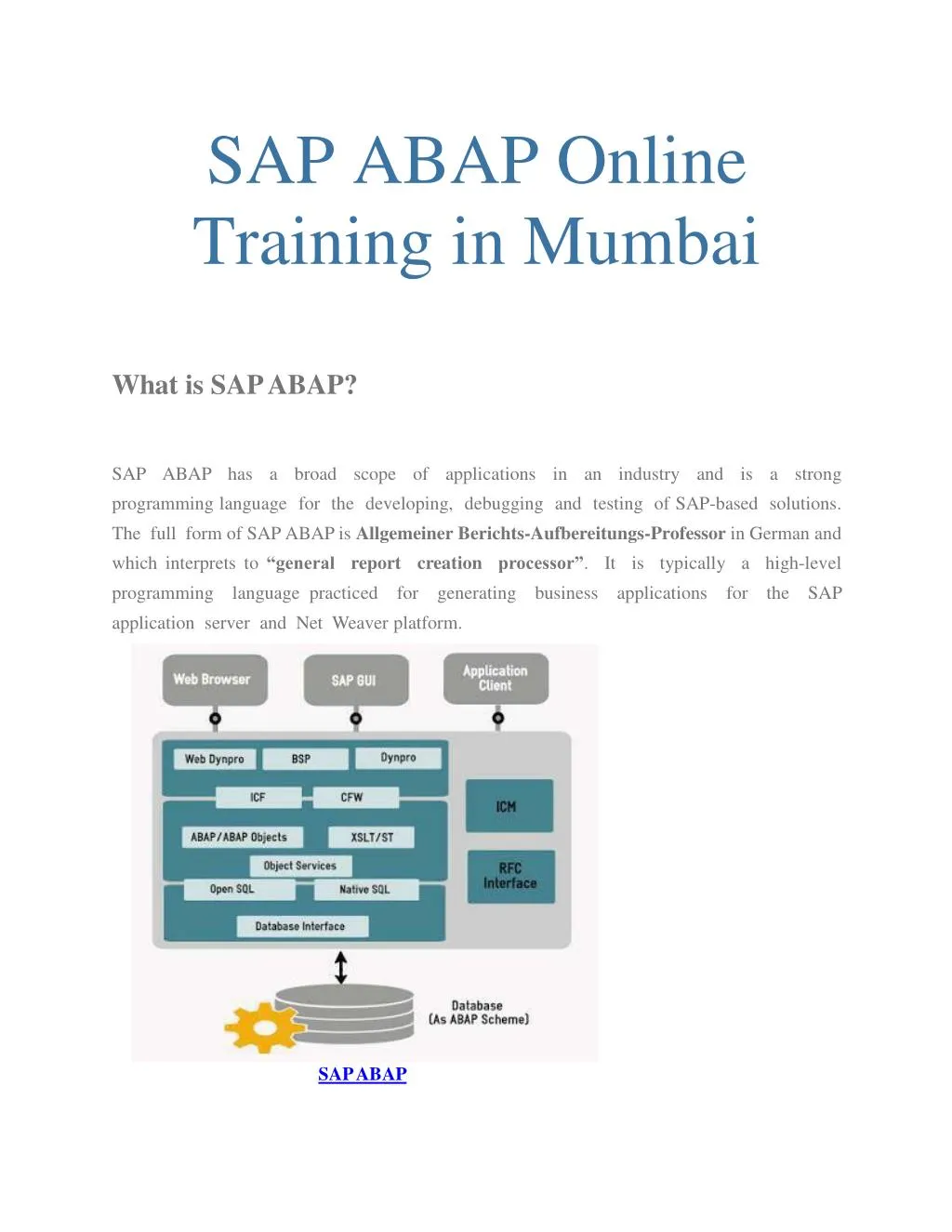 sap online training