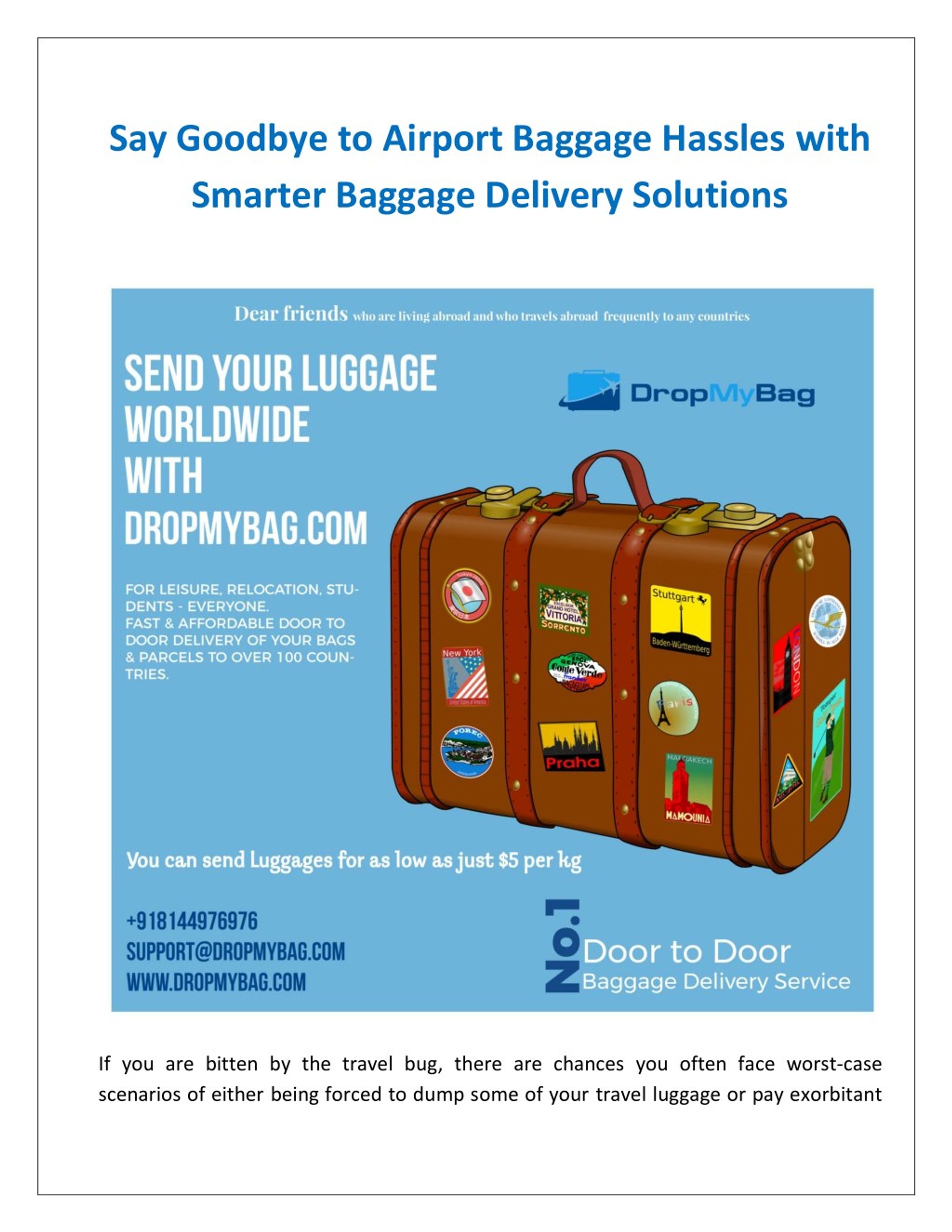 Sending cheap luggage abroad