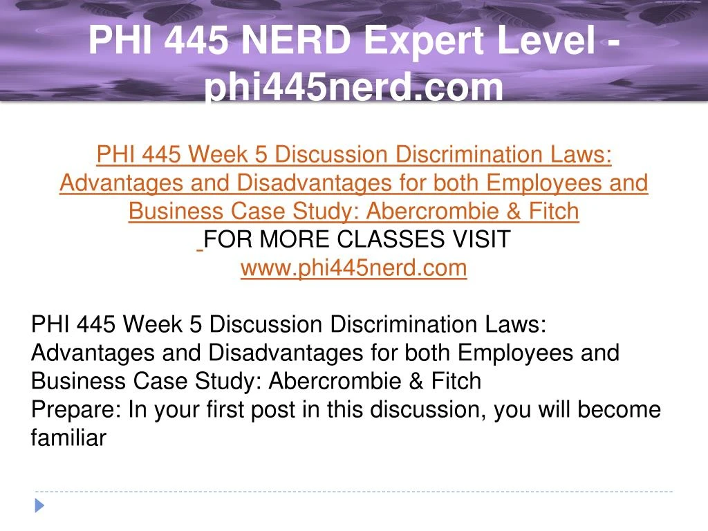 phi445 week 1 discussion 1 phi445 week 1 discussion 1