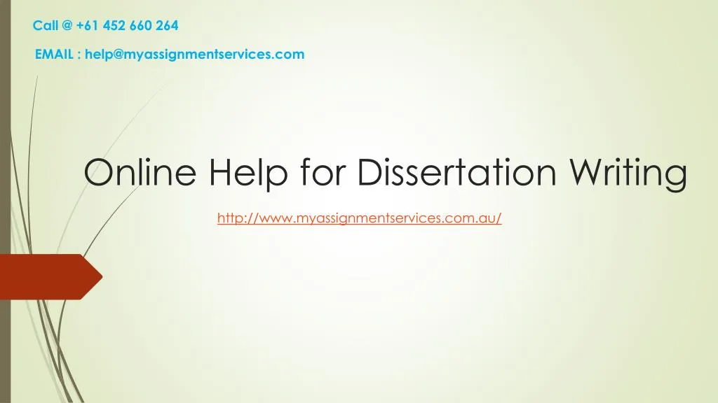 PPT - Get Best Dissertation Help Online in Australia PowerPoint ...