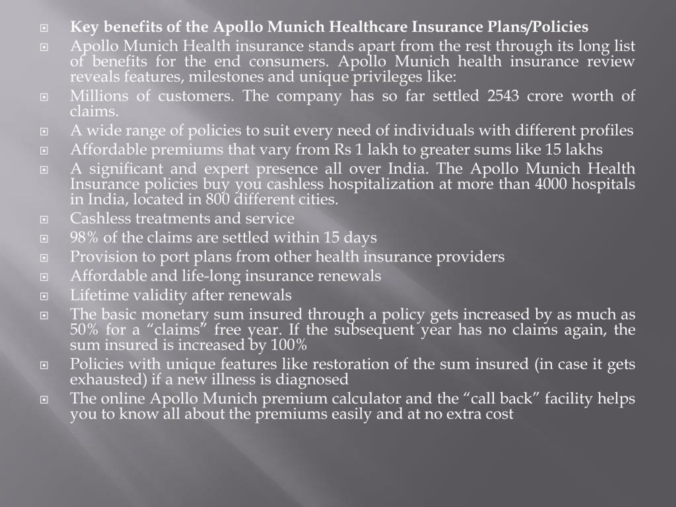 PPT - Apollo Munich Health Insurance PowerPoint ...