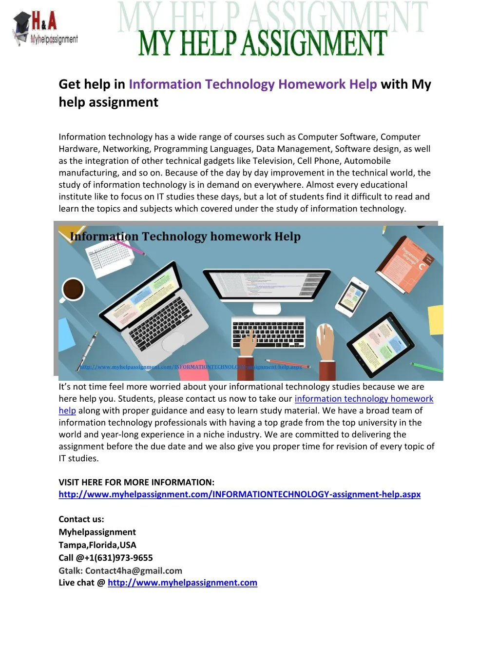 information technology homework help