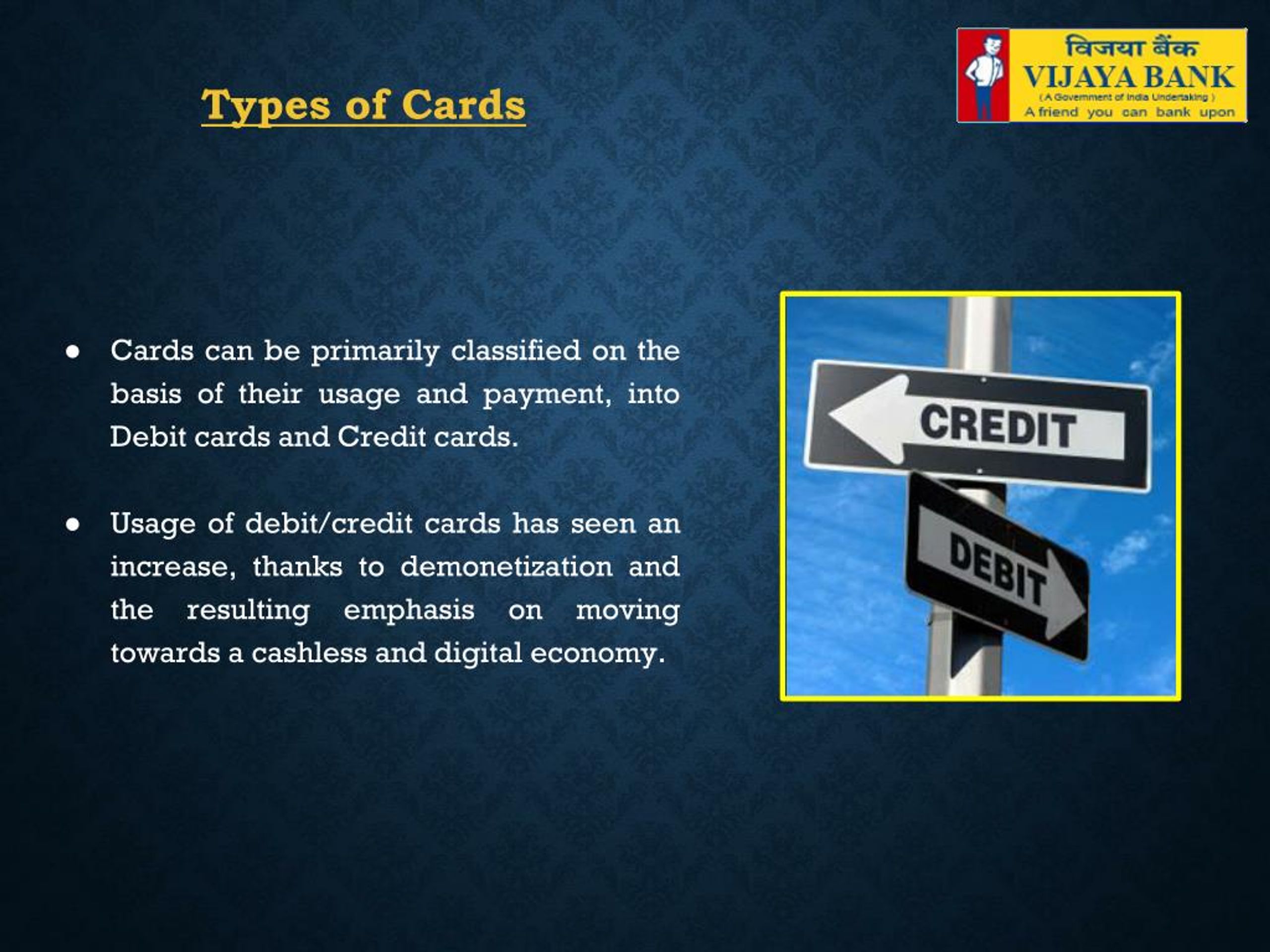 PPT - Card Services Offered by Vijaya Bank PowerPoint Presentation, free download - ID:7596068