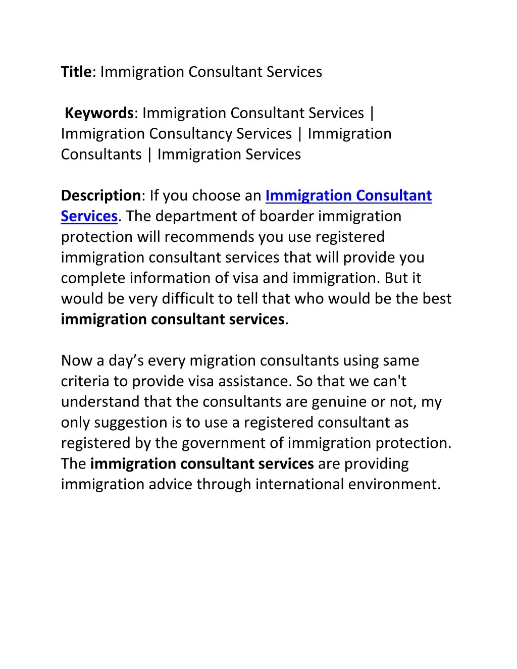 PPT Immigration Consultant Services PowerPoint Presentation free