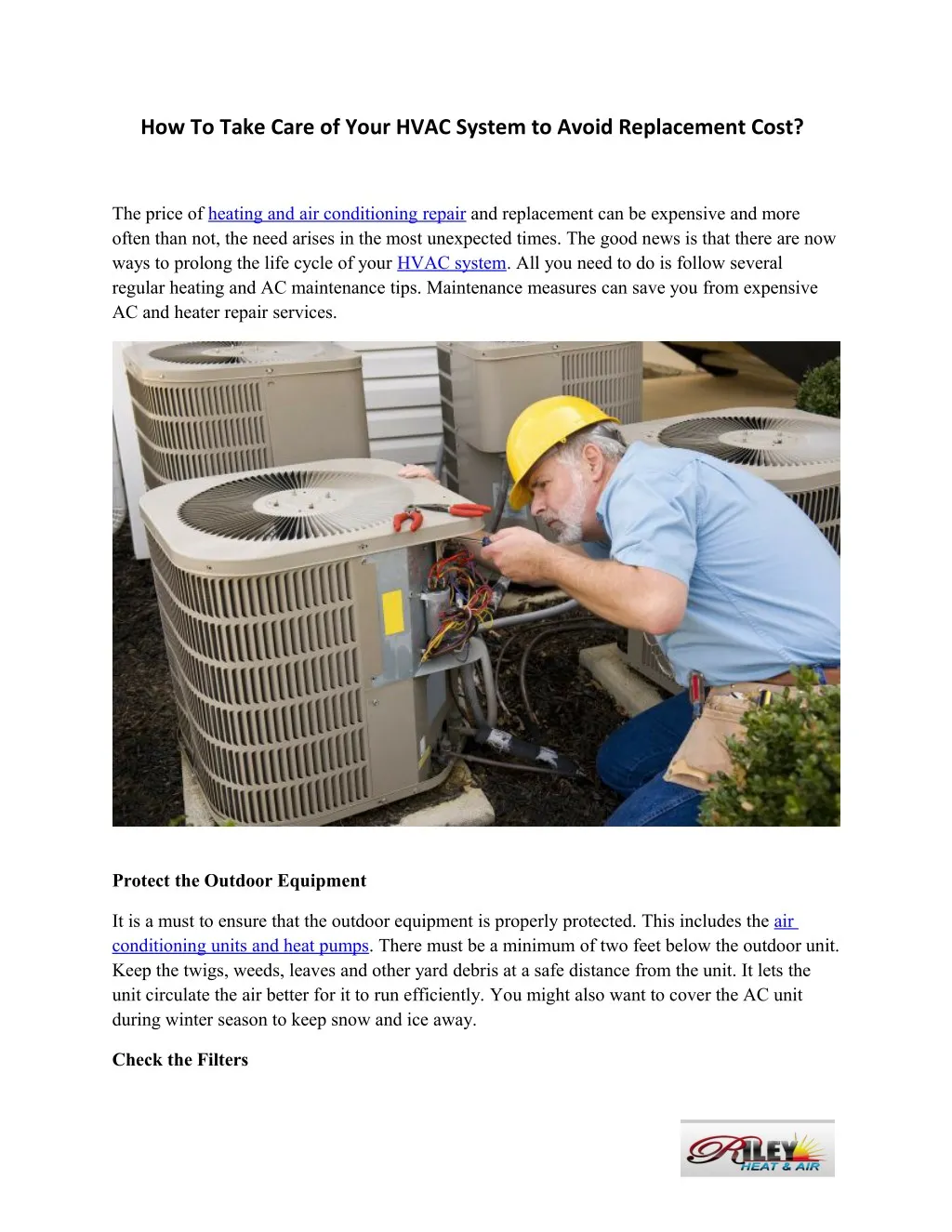 how to take care of your hvac system to avoid n.