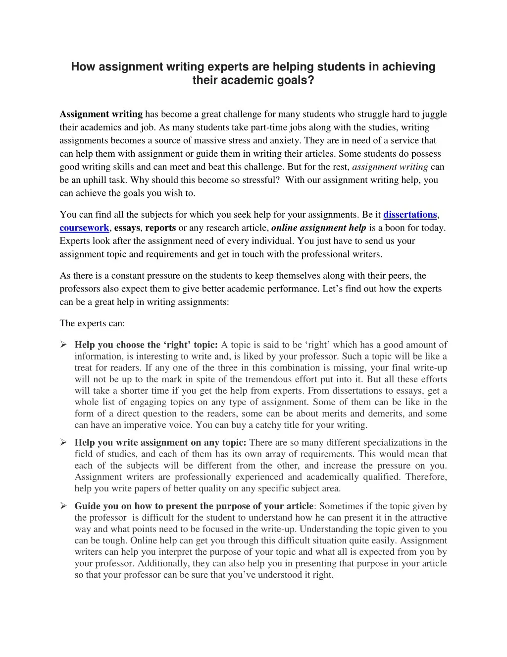 Assignment writing expert