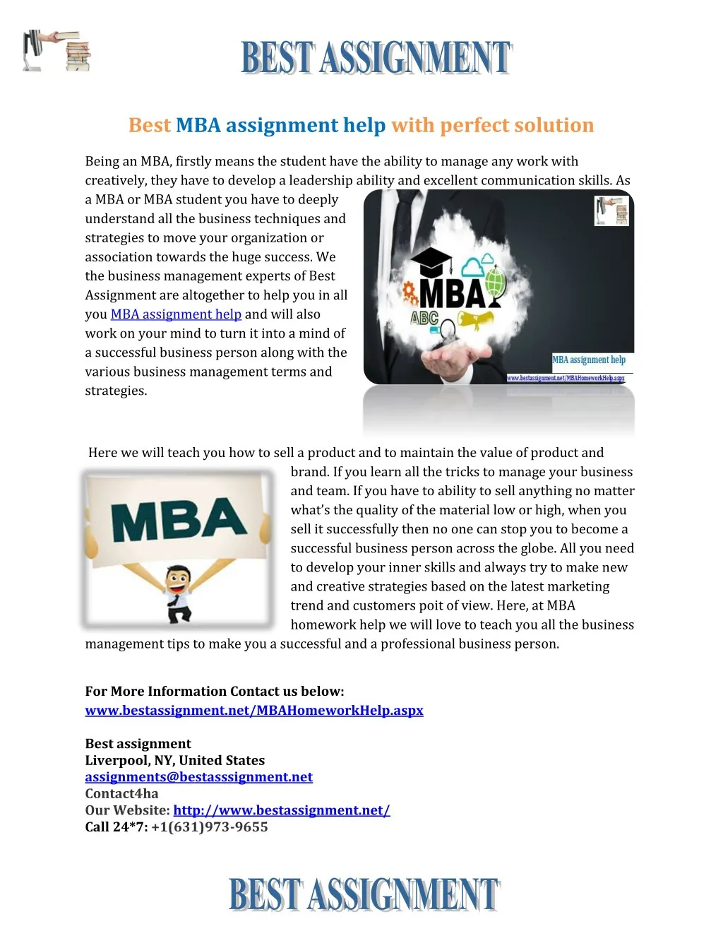 mba assignment template