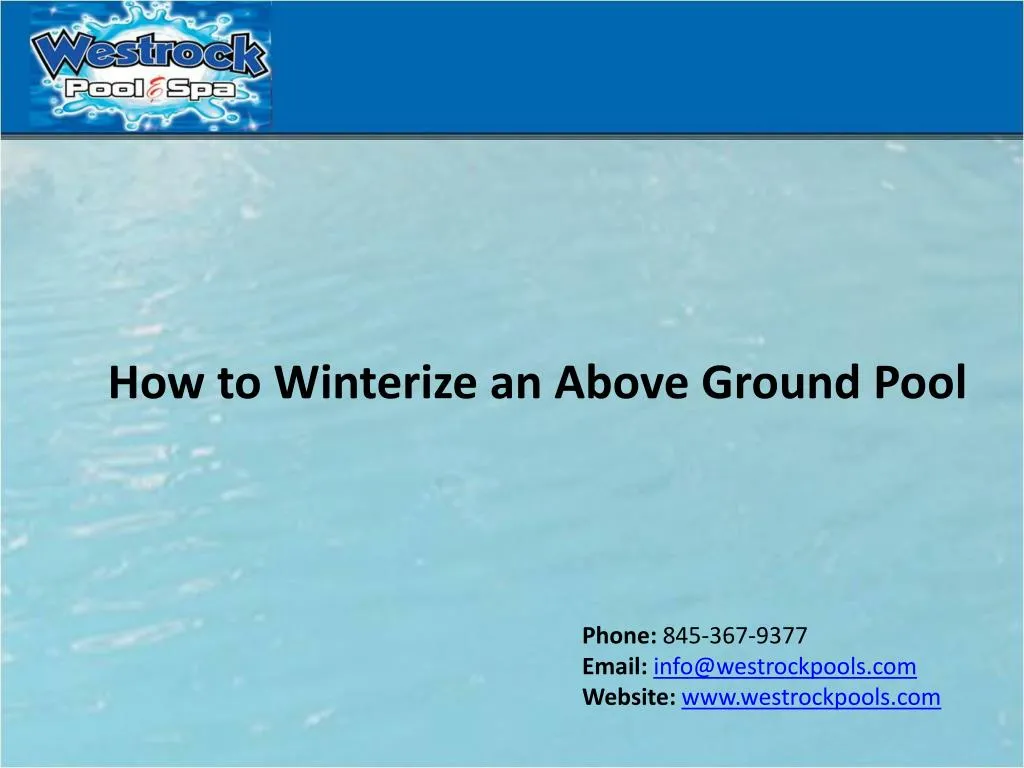 how to winterize an above ground pool n.
