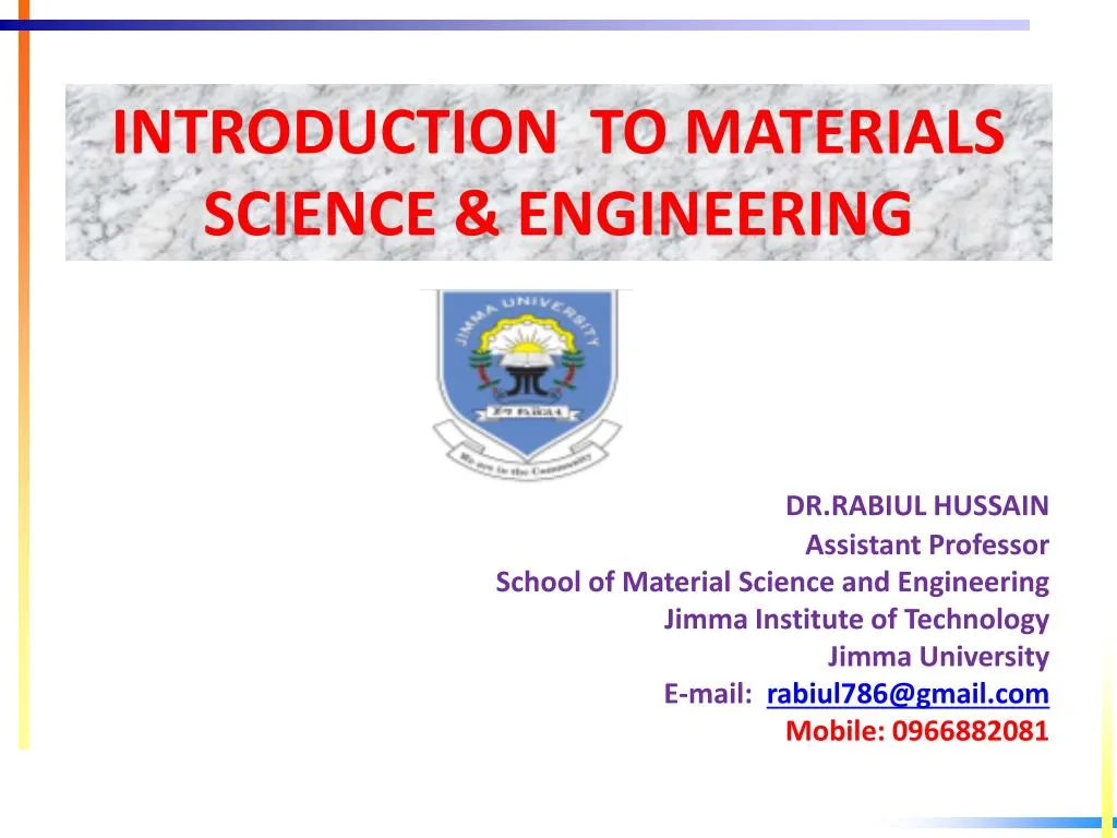 PPT - Introduction To Material Science And Engineering PowerPoint ...