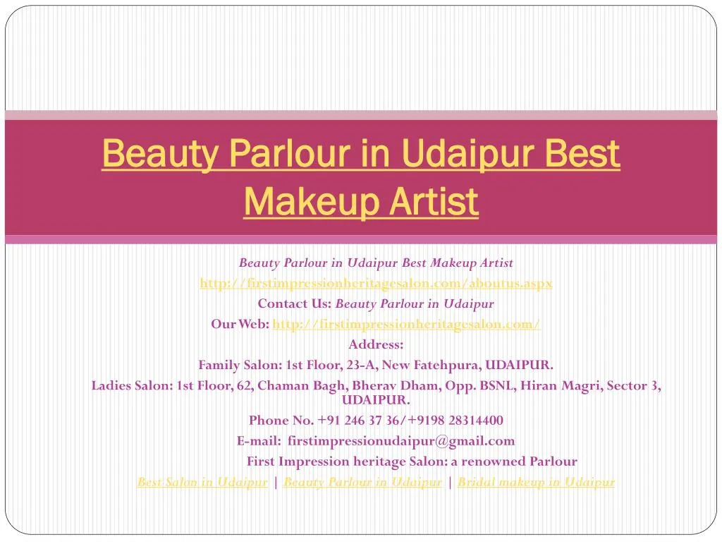 beauty parlour in udaipur best makeup artist n.