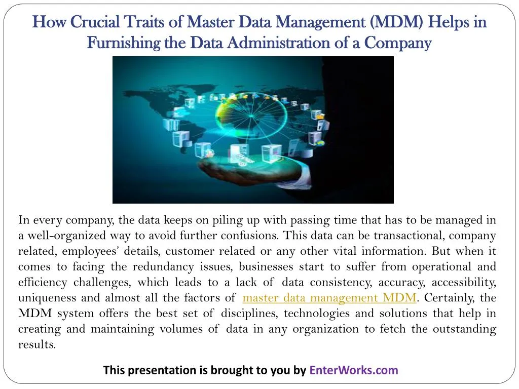 The Characteristics Of Master Data Management