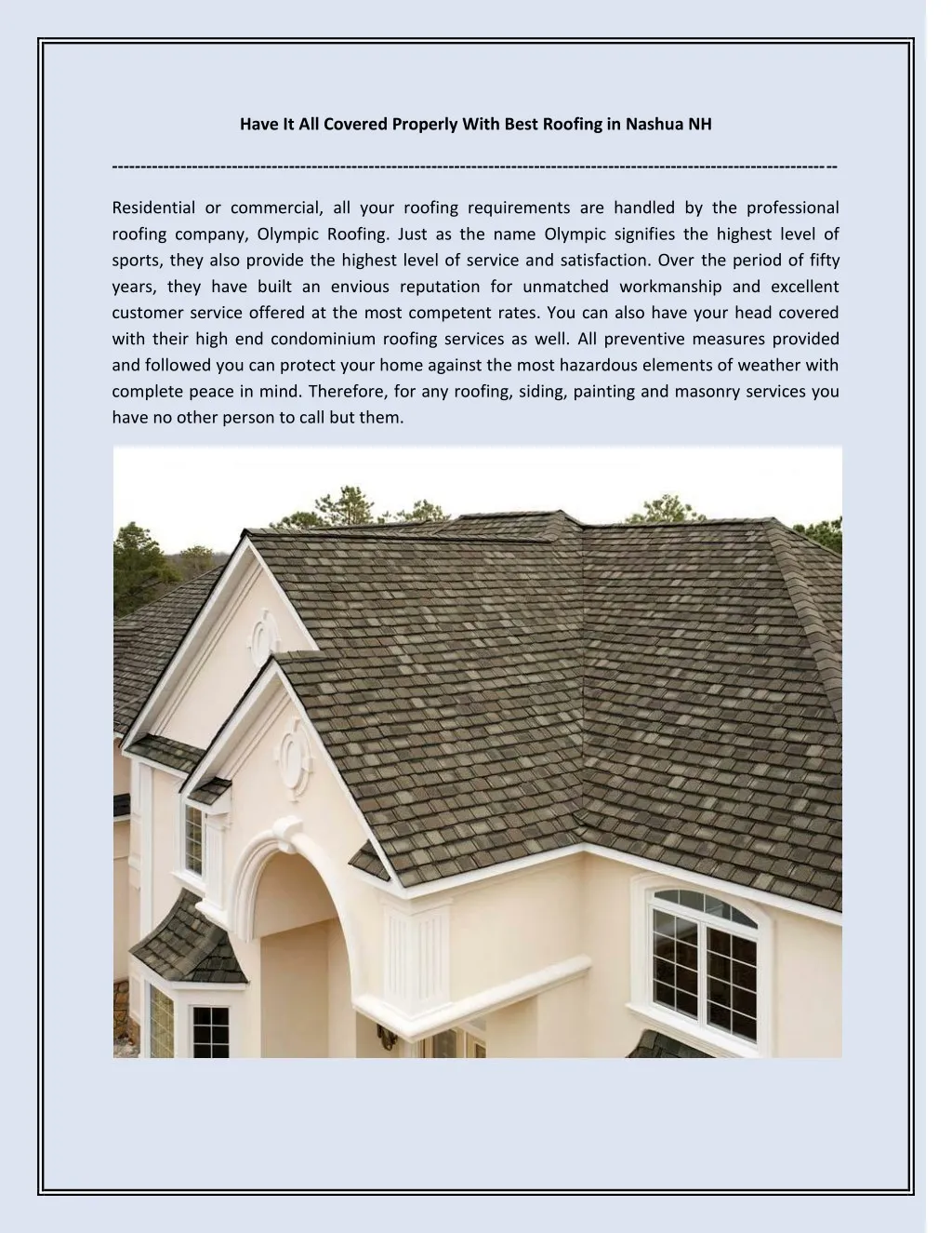 PPT - Have It All Covered Properly With Best Roofing in Nashua NH ...