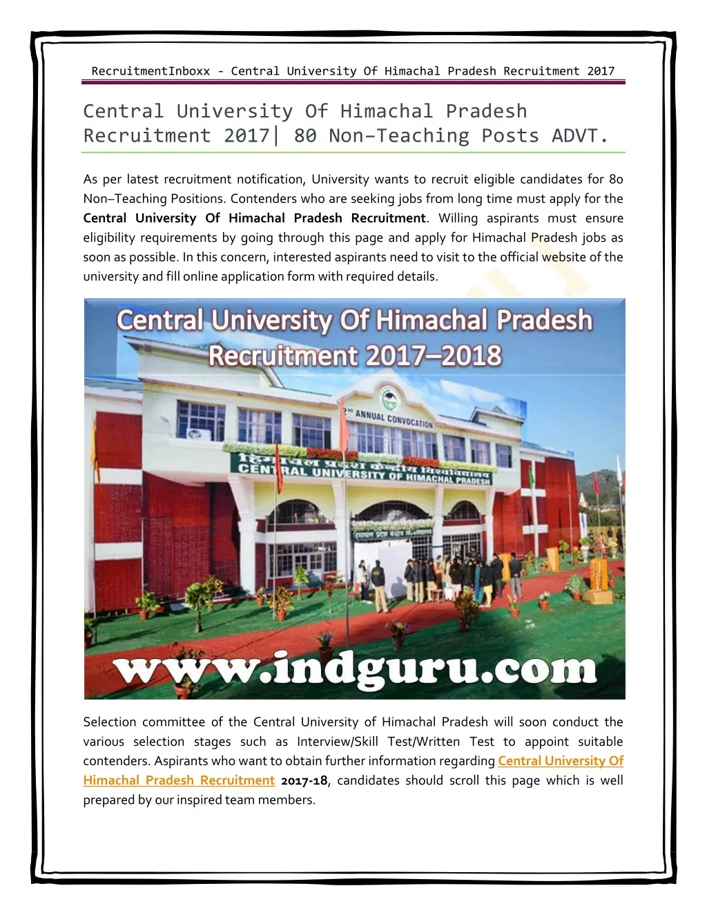 Ppt central university of himachal pradesh recruitment powerpoint
