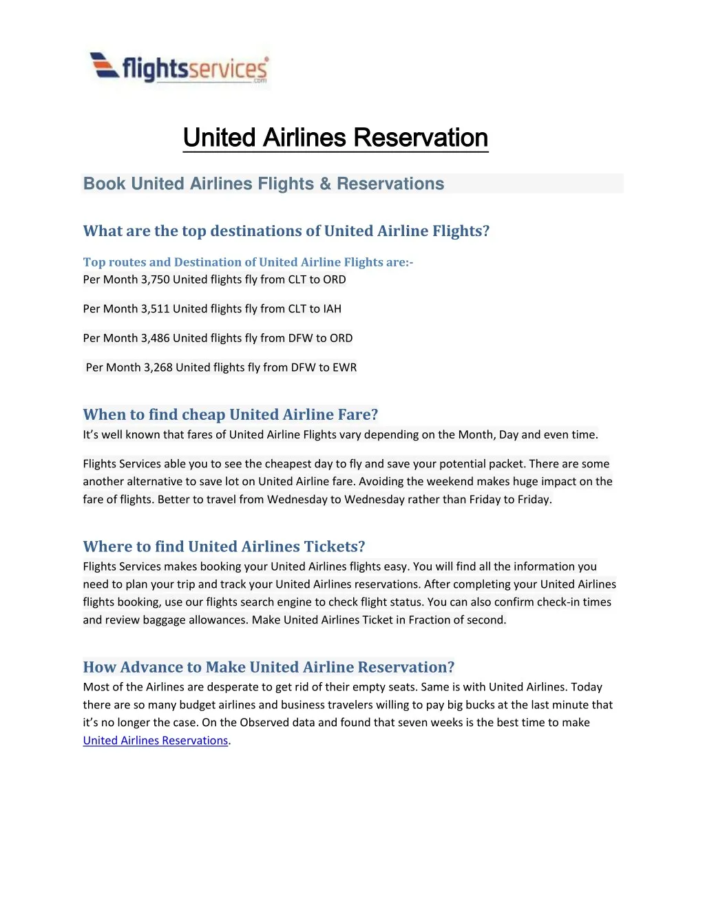United Airlines Reservation United Airlines N 