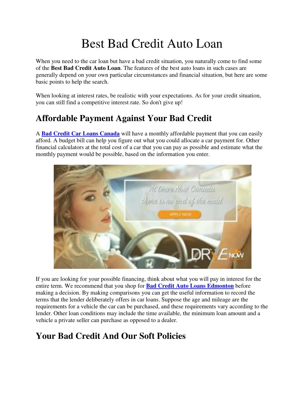best bad credit auto loan n.