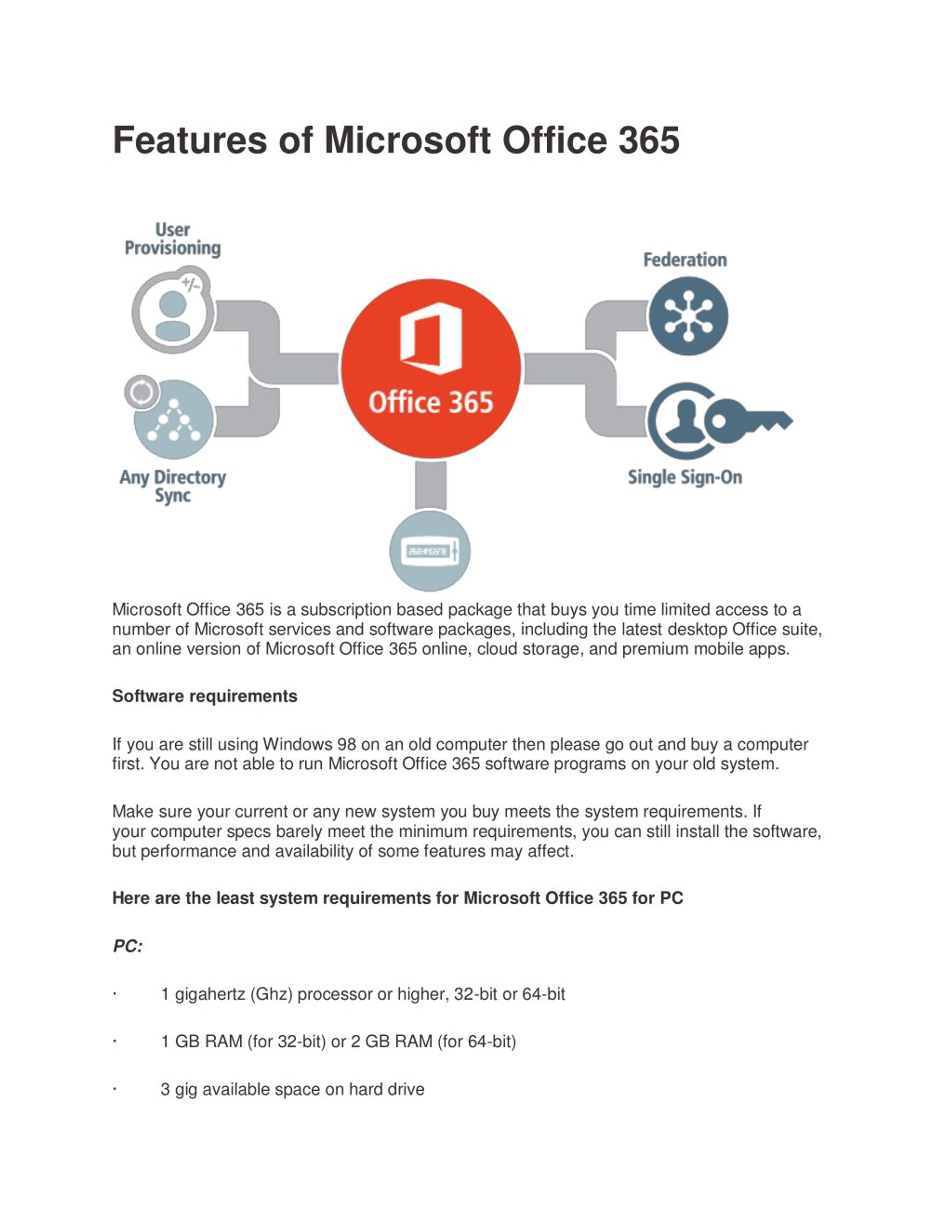 micrsoft office 365 system requirements