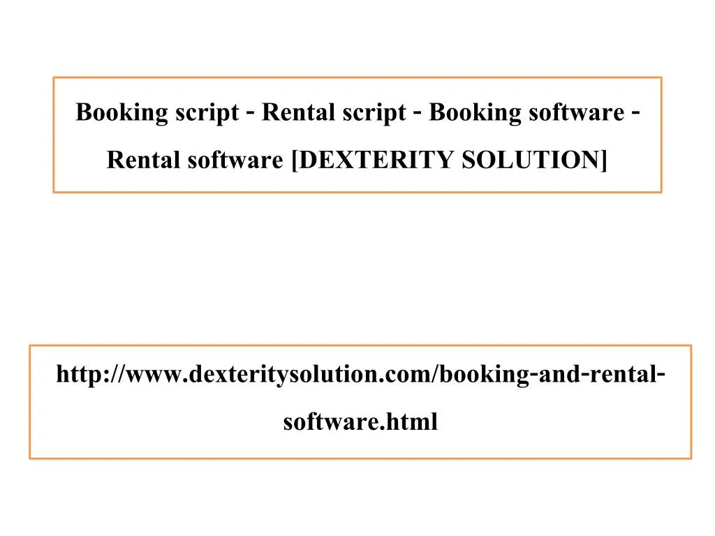 booking script rental script booking software rental software dexterity solution n.