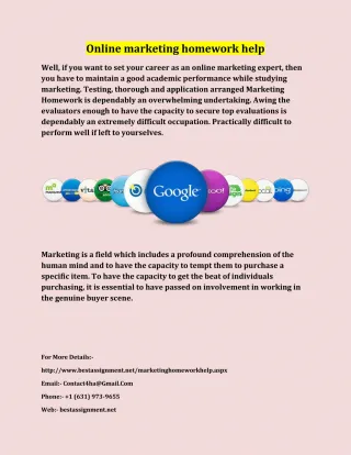 Marketing homework help