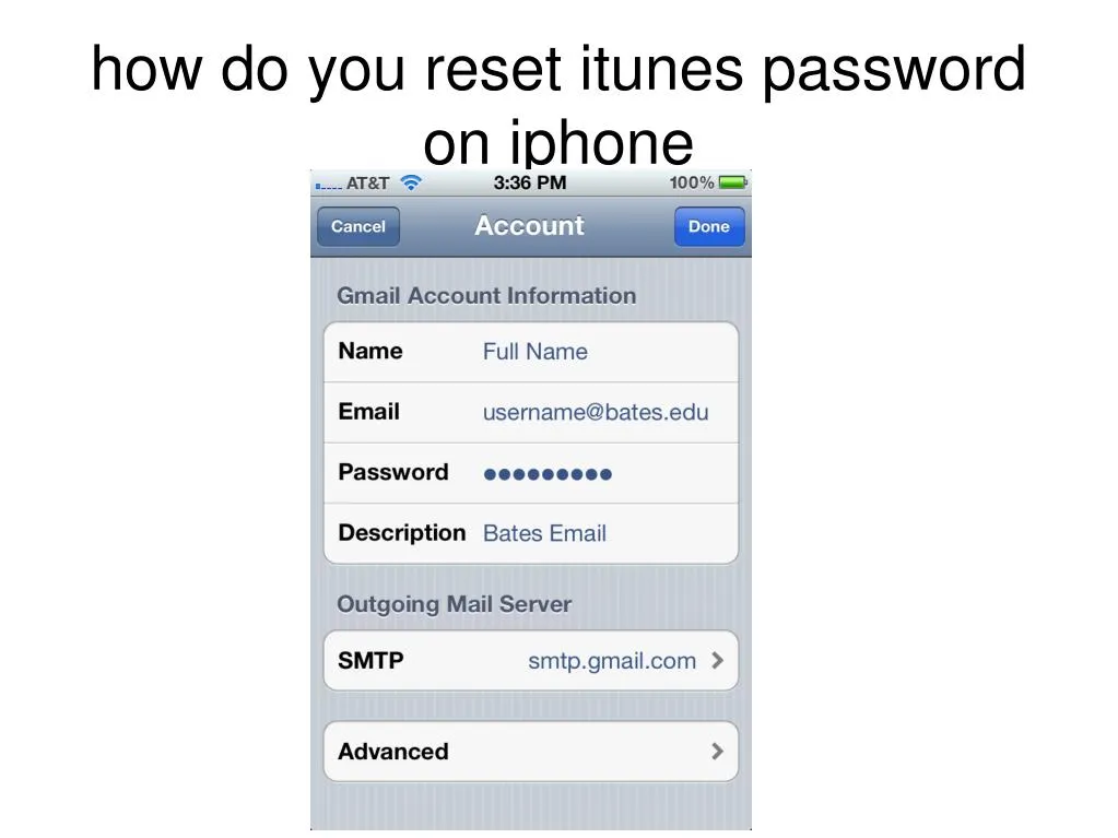 itunes password reset problem