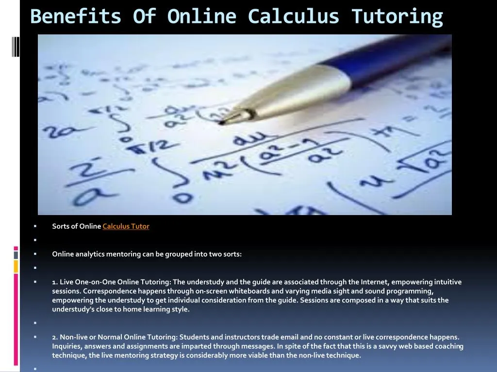 benefits of online calculus tutoring n.