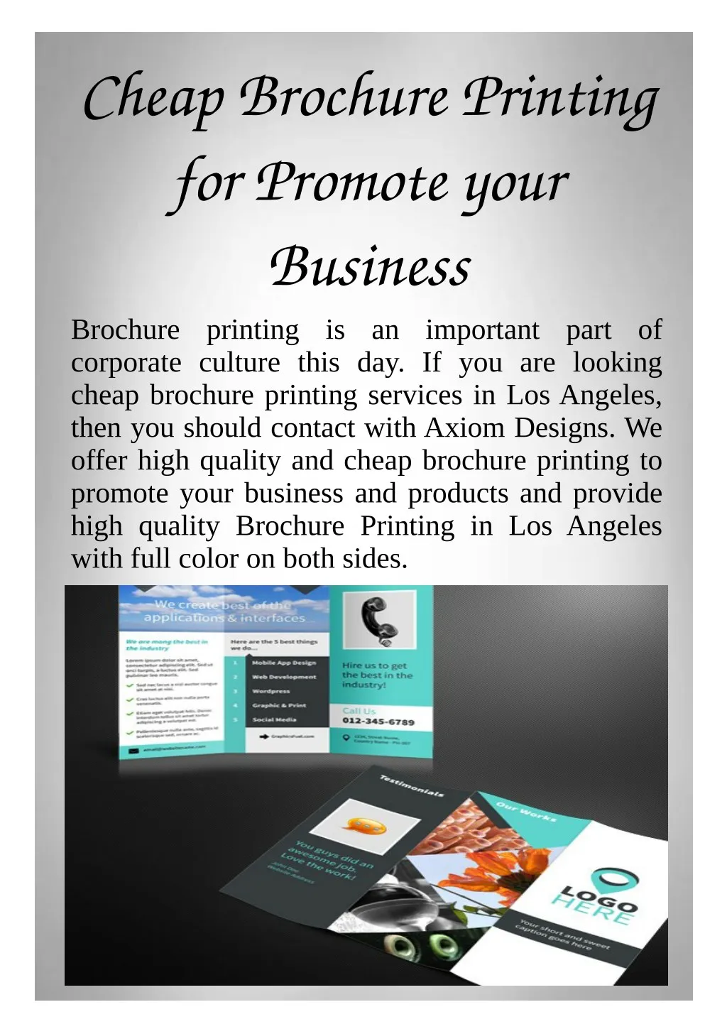 cheap brochure printing for promote your business n.