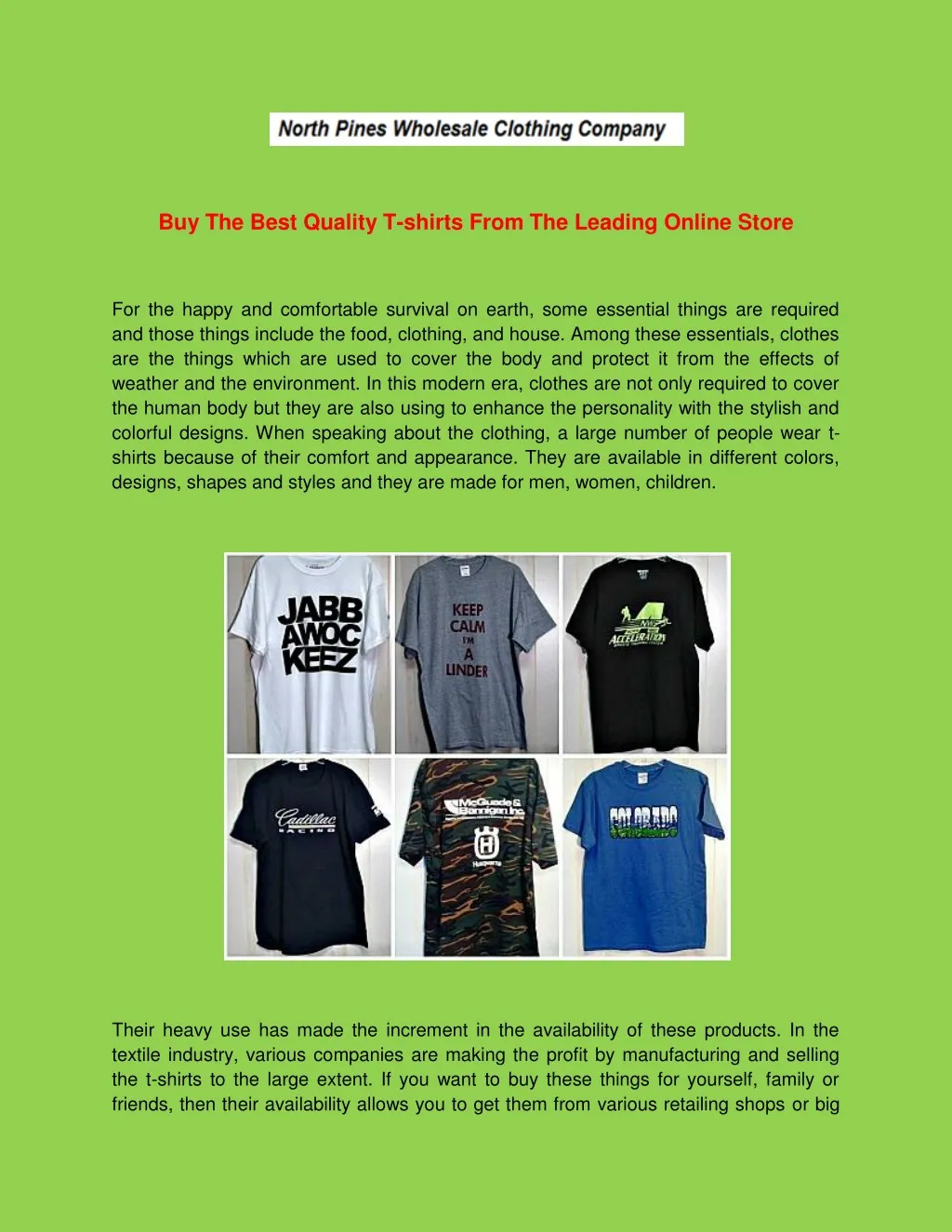 buy the best quality t shirts from the leading n.