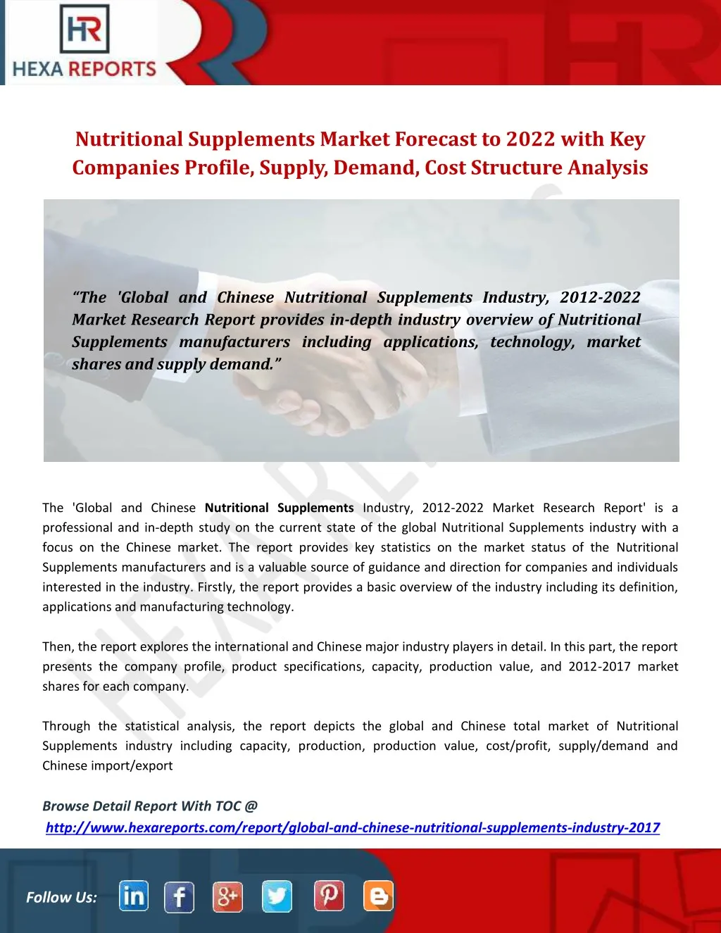 nutritional supplements market forecast to 2022 n.
