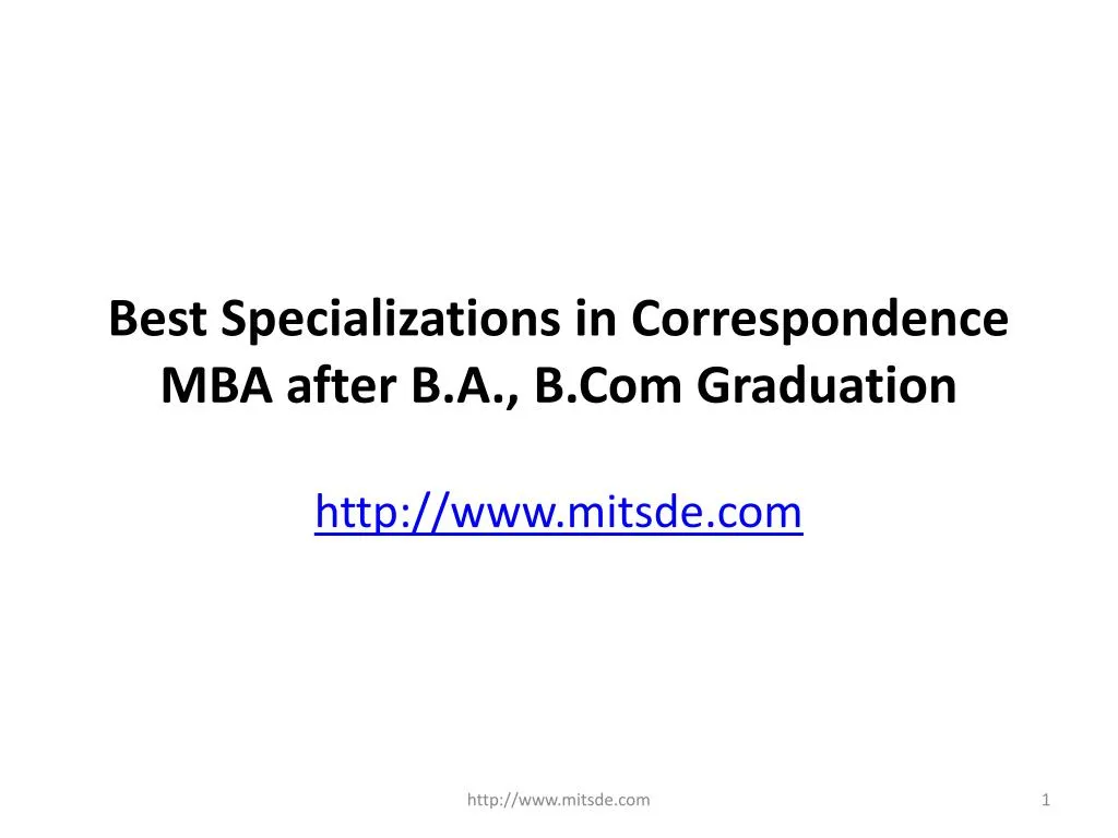 PPT - Best Specializations In Correspondence MBA After B.A., B.Com ...