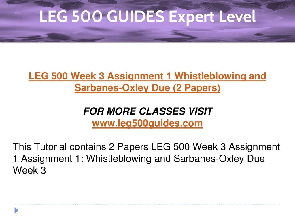 leg 500 paper 1 Open document below is an essay on leg 500 part 2 from anti essays, your source for research papers, essays, and term paper examples. leg 500 paper 1 Open document below is an essay on leg 500 part 2 from anti essays, your source for research papers, essays, and term paper examples.