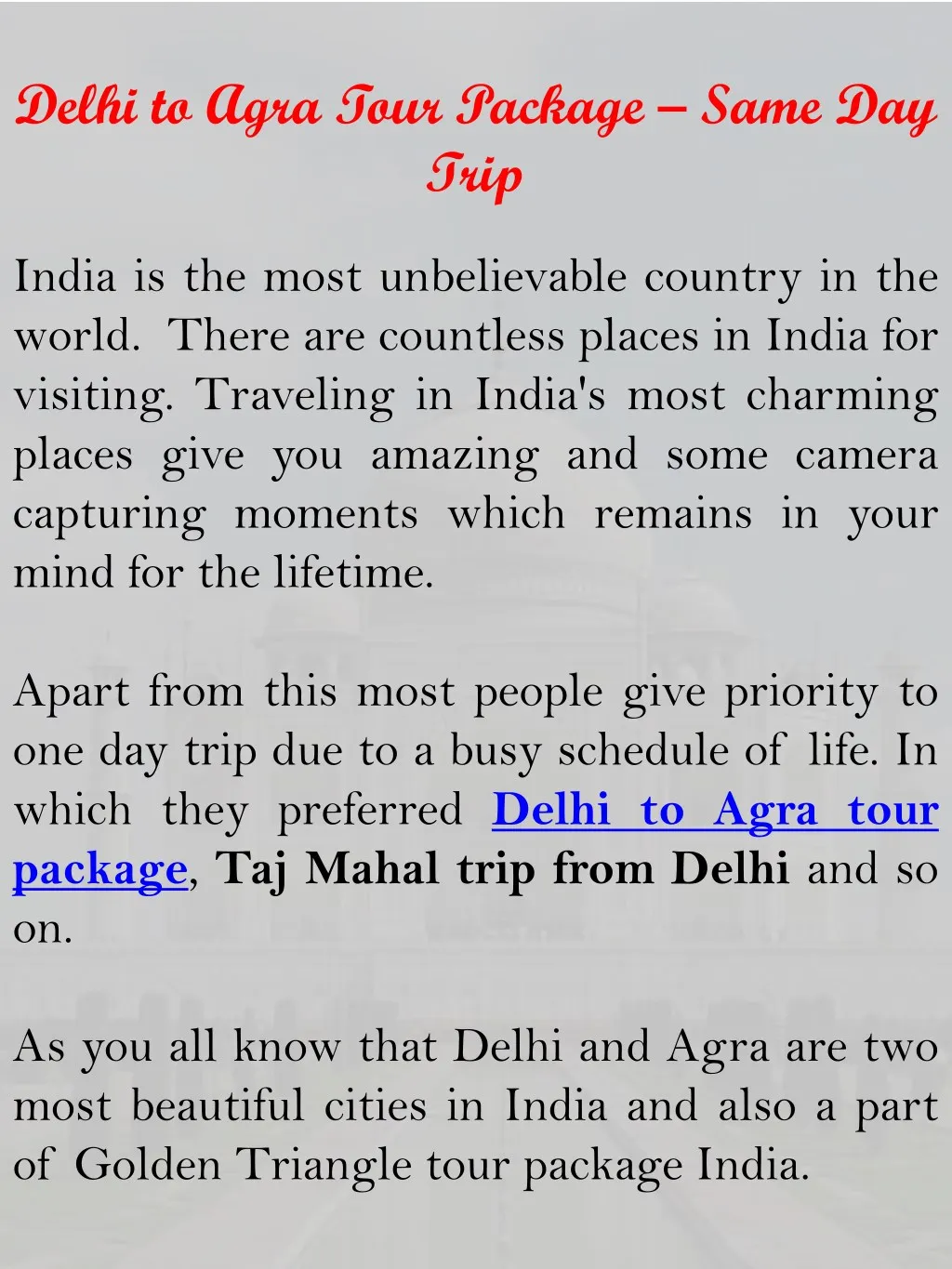 delhi to agra tour package same day trip n.