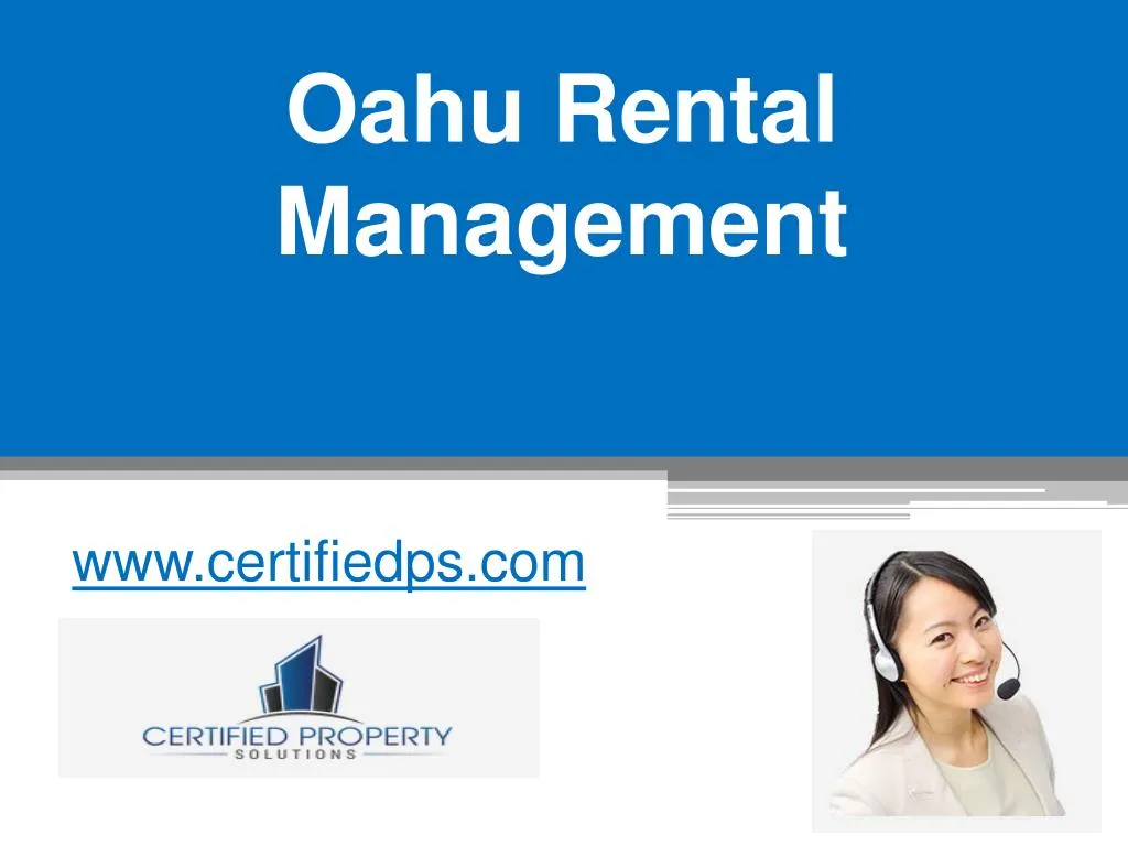PPT Oahu Rental Management PowerPoint