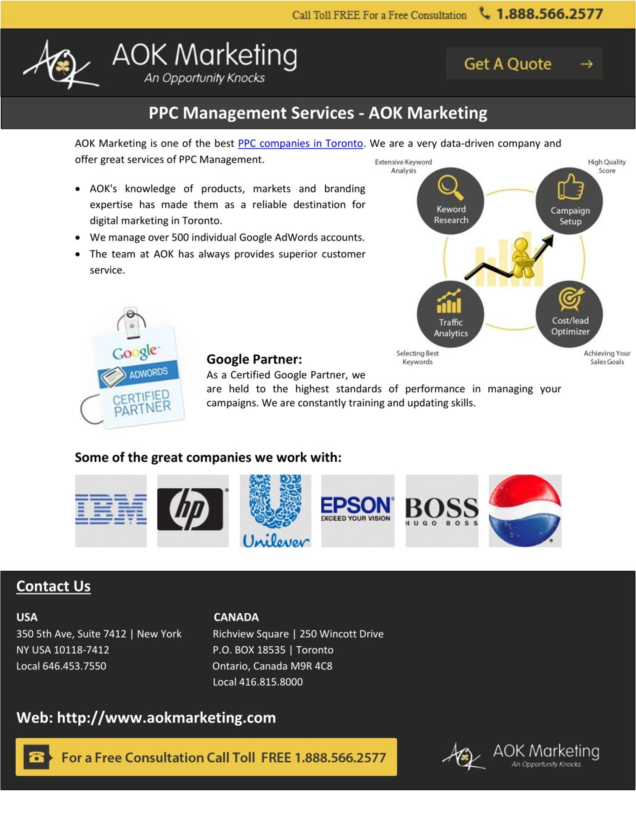Digital Marketing Agency Toronto, SEO Services, Google PPC Management, SMO,  Content Marketing