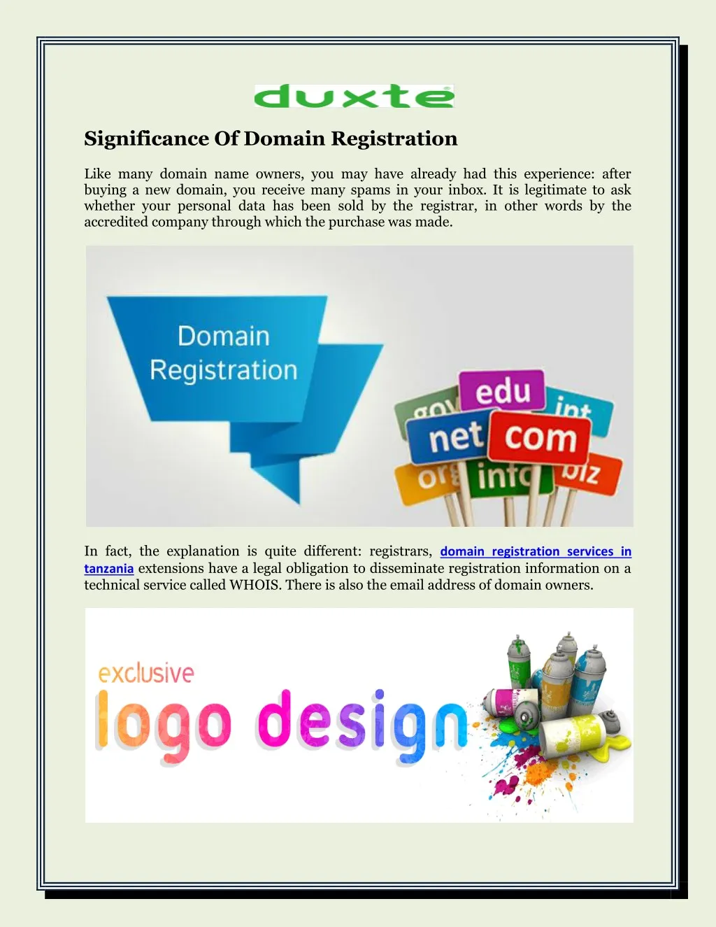 significance of domain registration like many n.
