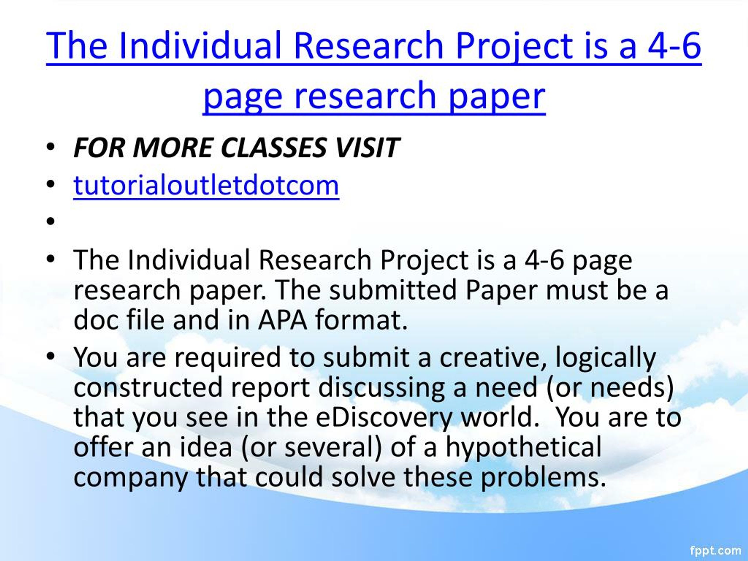 individual research project examples