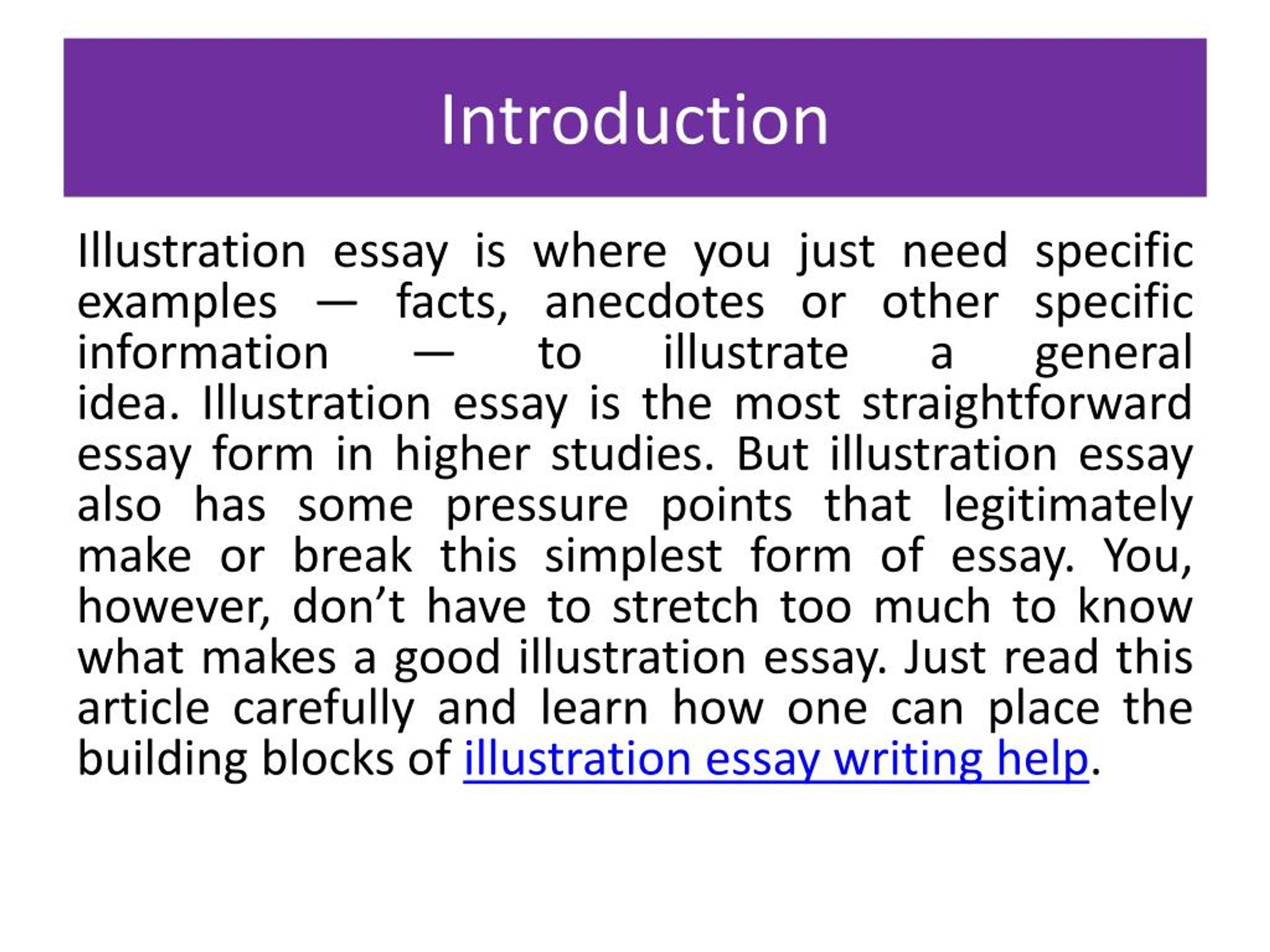 illustration essay introduction examples