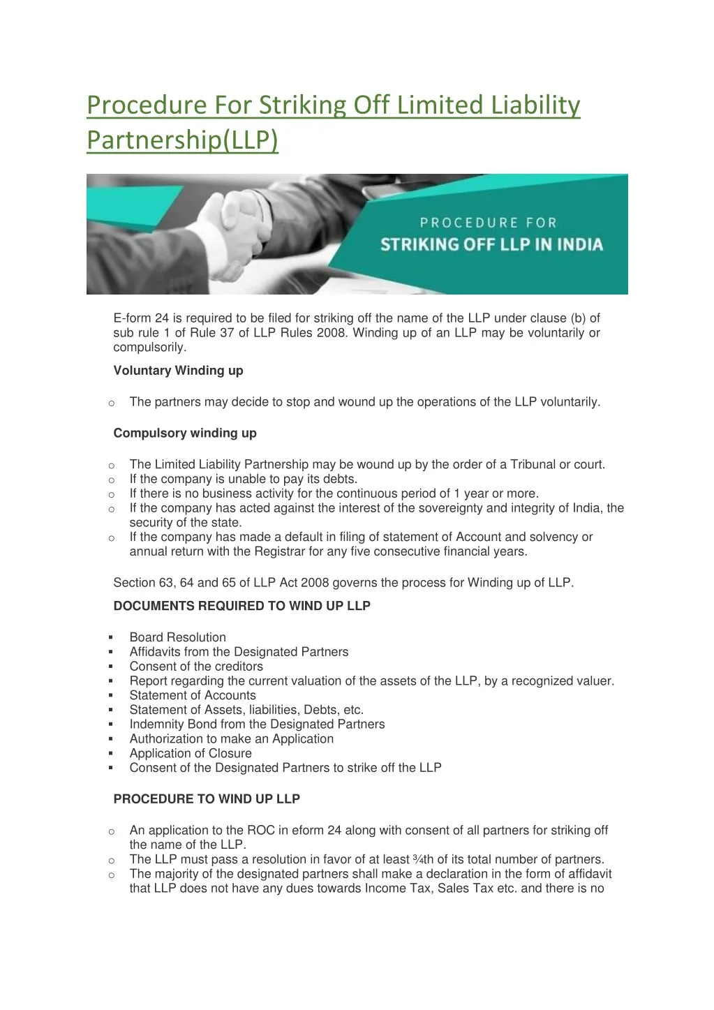 PPT Procedure For Striking Off Limited Liability Partnership LLP