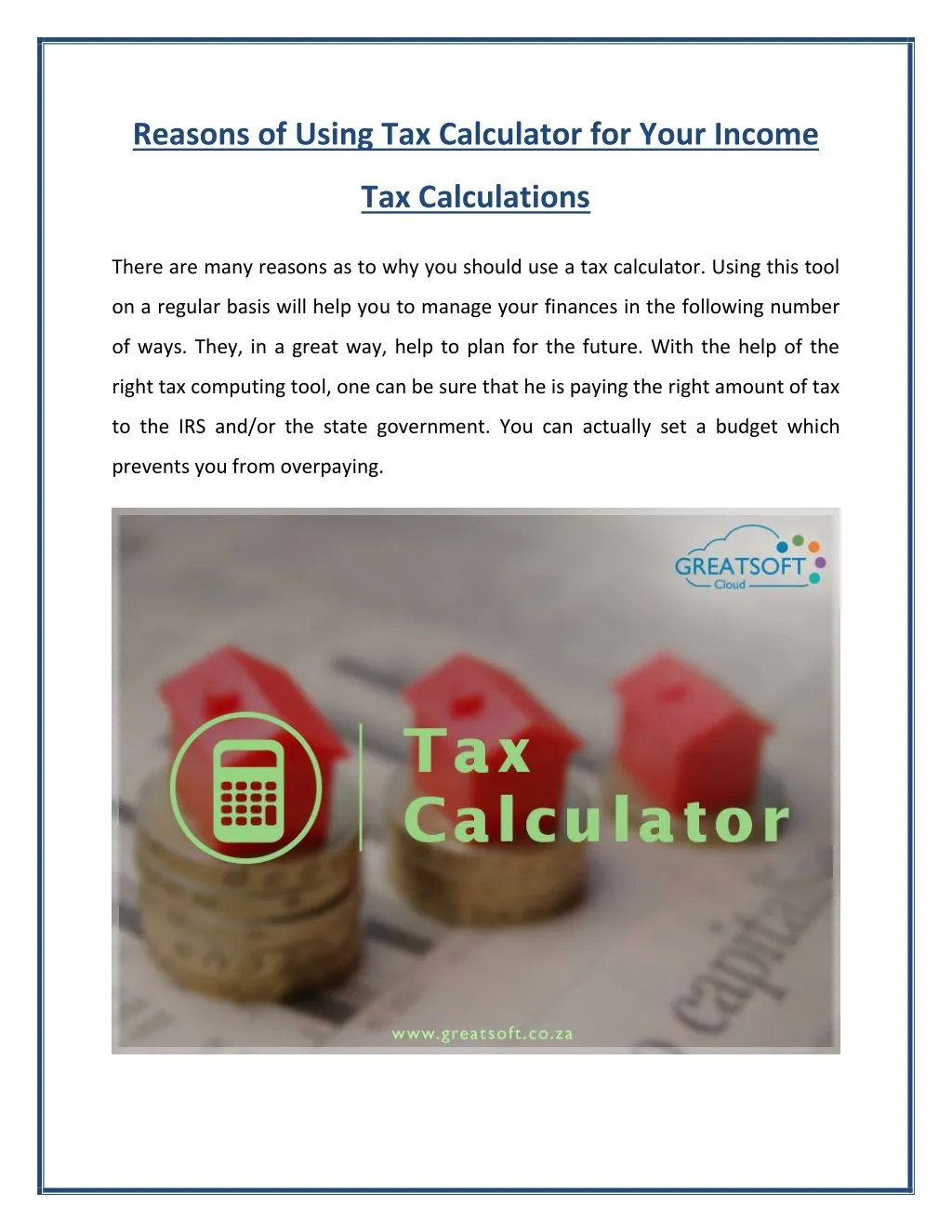 PPT Reasons Behind Using Tax Calculator in South Africa for Your Tax