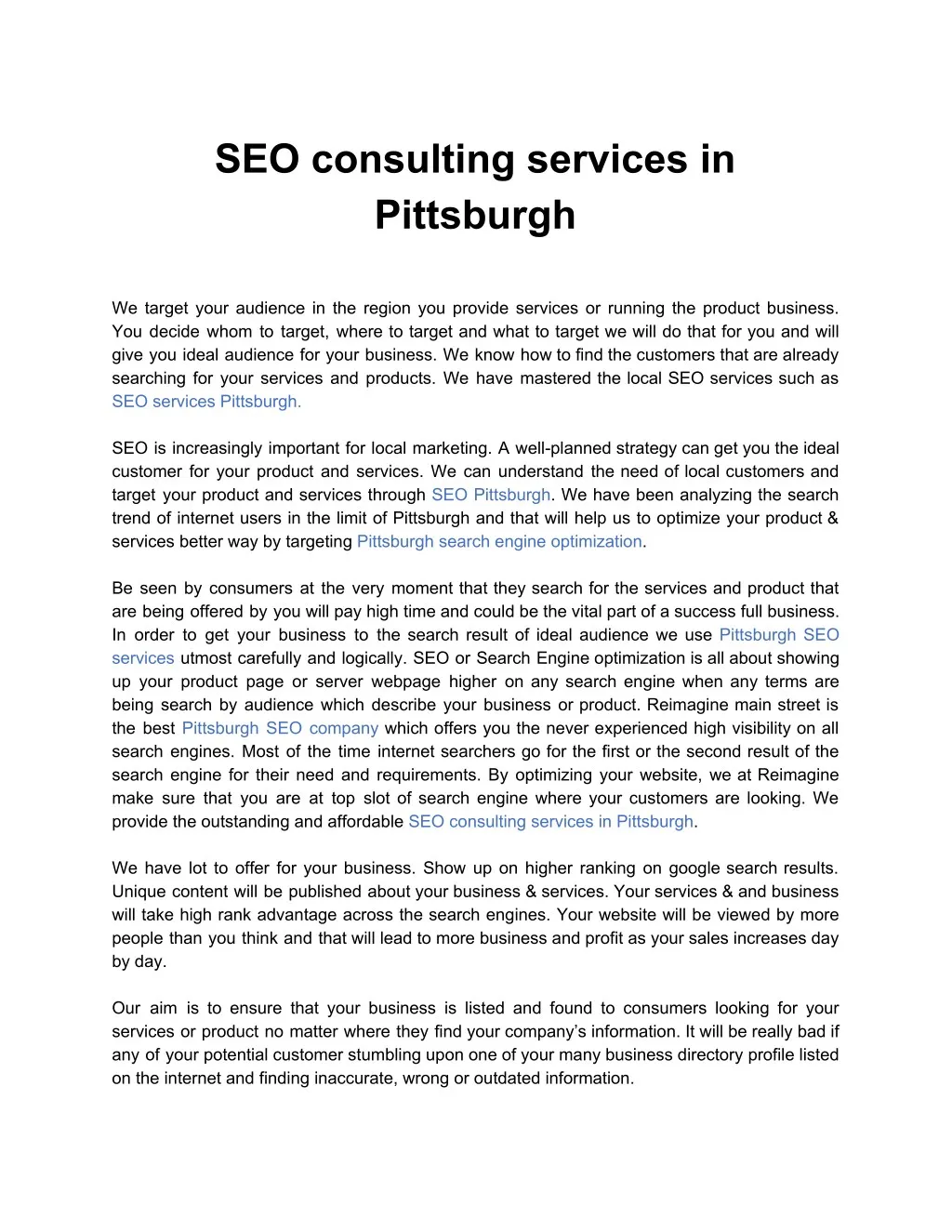 seo consulting services in pittsburgh n.