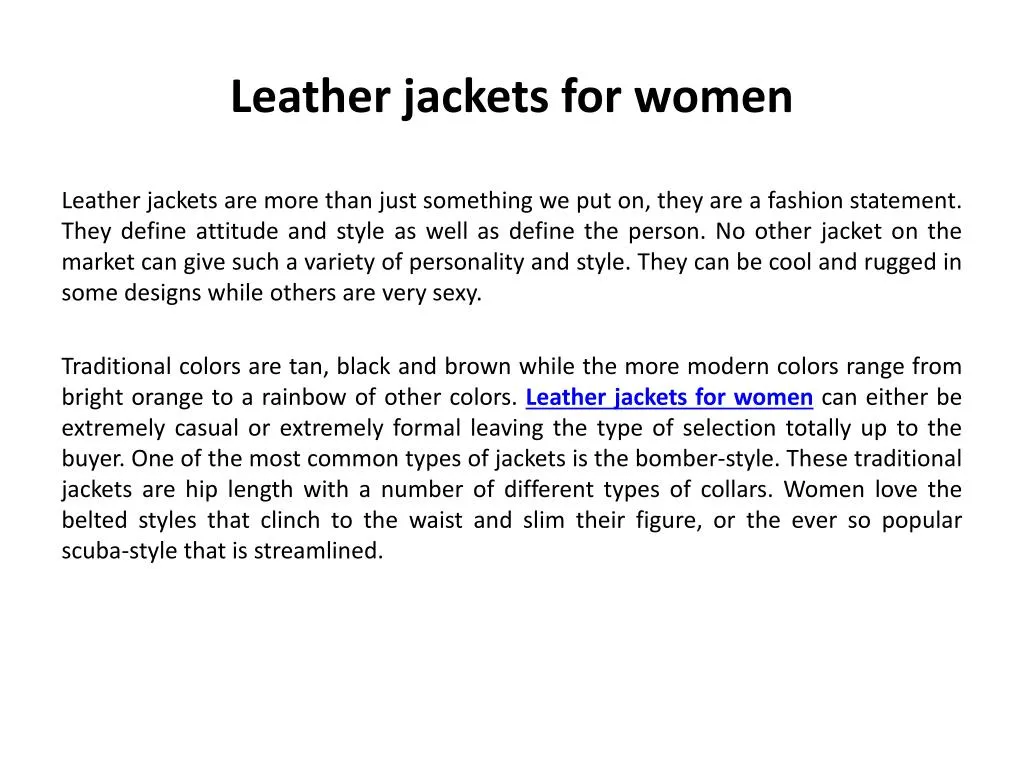 leather jackets for women n.