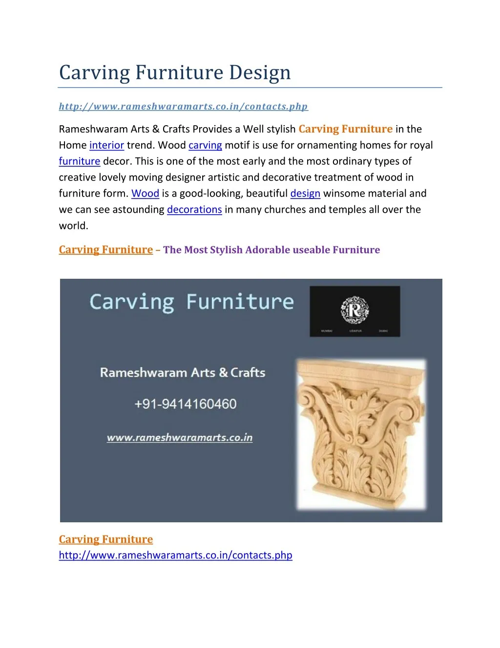 carving furniture design n.
