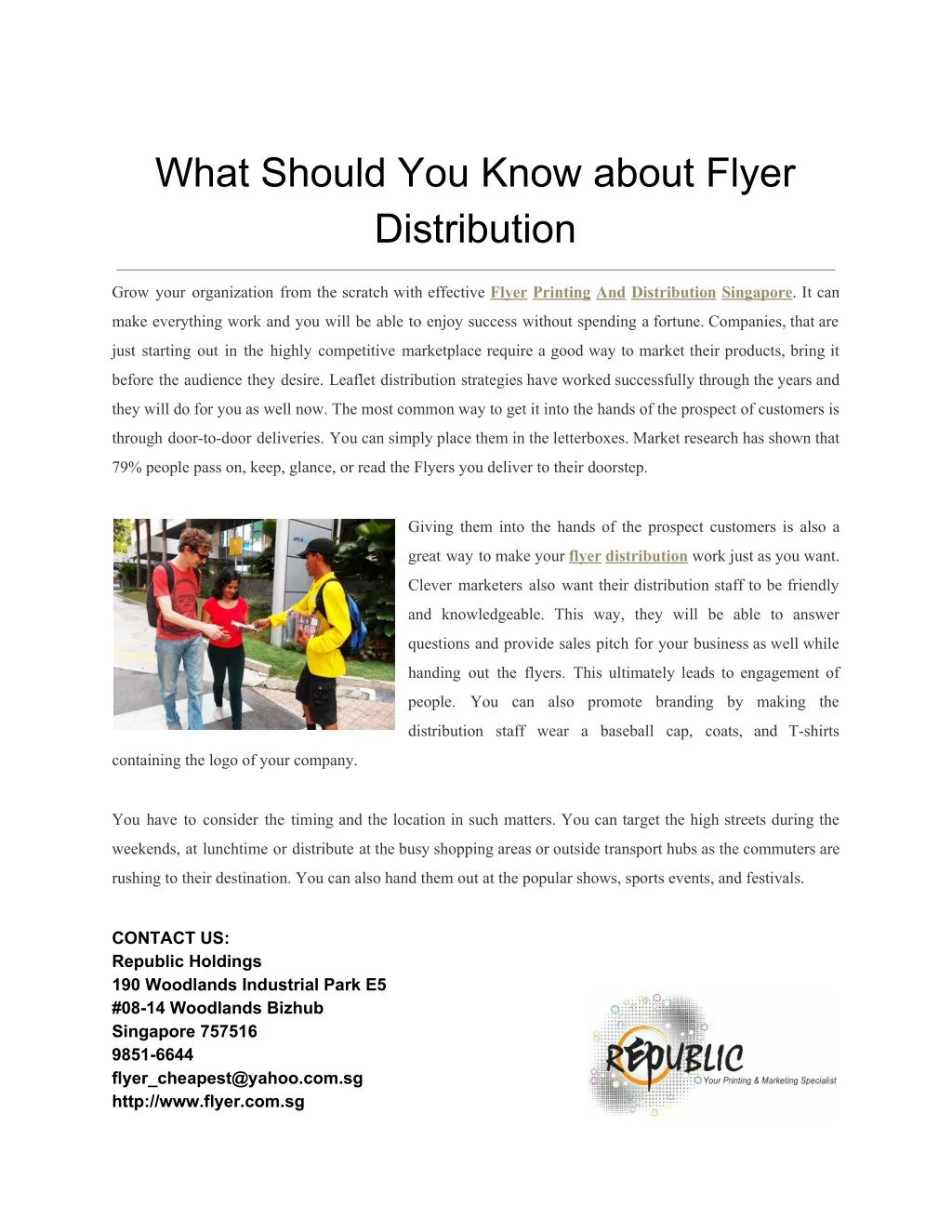 what should you know about flyer distribution n.